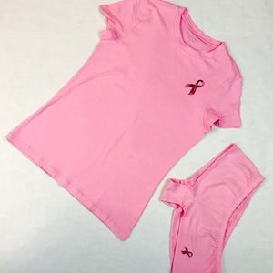 Breast cancer awareness pink ribbon Tee and Short